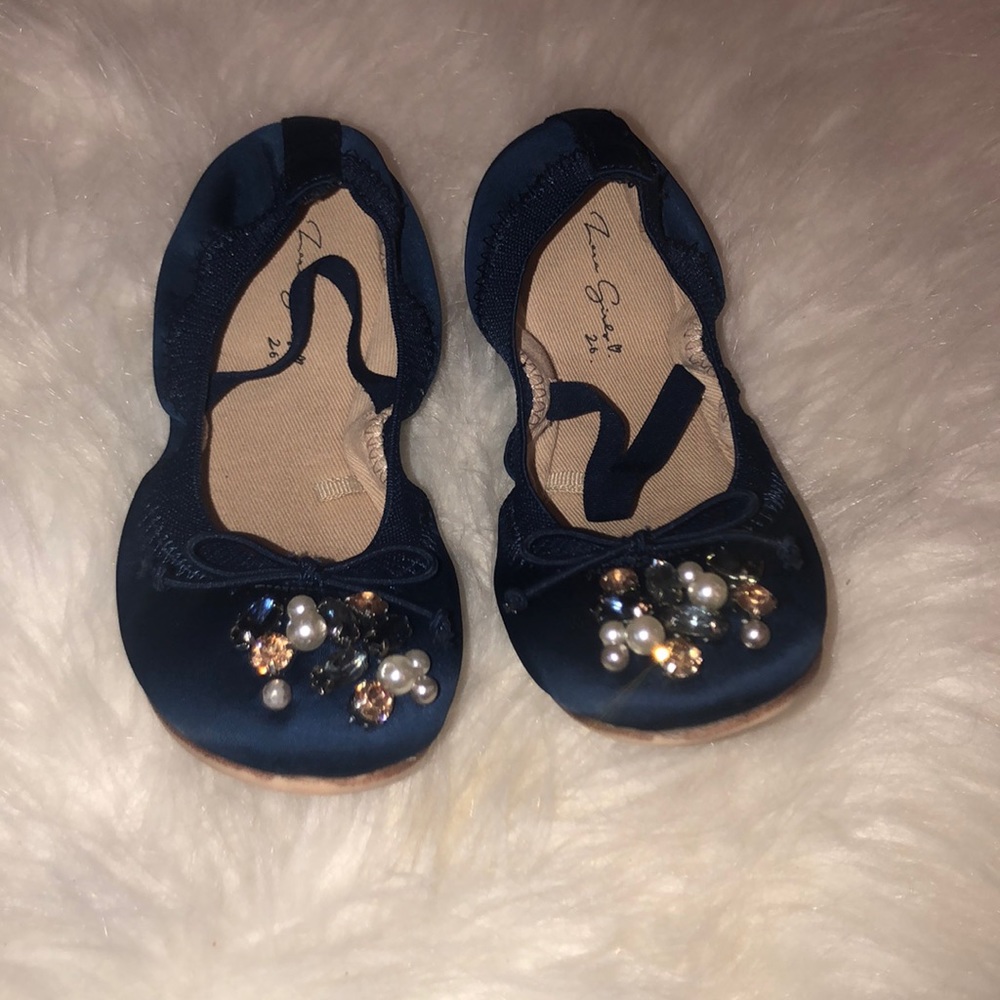 Zara navy blue ballet slippers